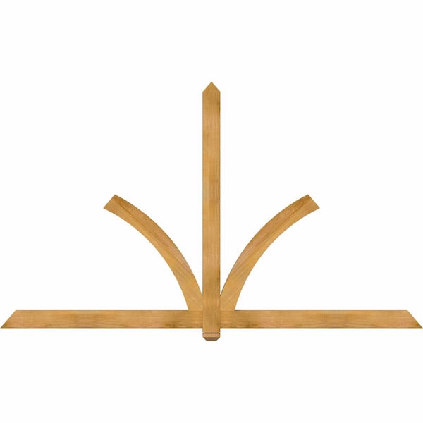 Ekena Millwork Redmond Rough Sawn Timber Gable Bracket, Western Red Cedar, 96"W x 56"H x 2"D x 4"F, 14/12 Pitch GBW096X56X0204RED00RWR - main